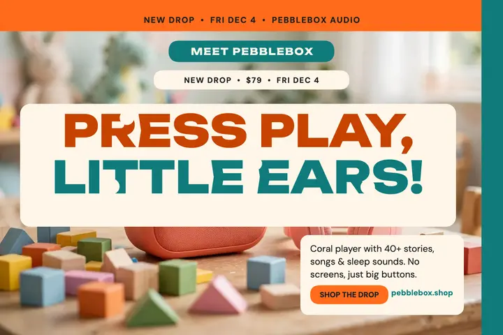 Pebblebox audio player drop postcard template