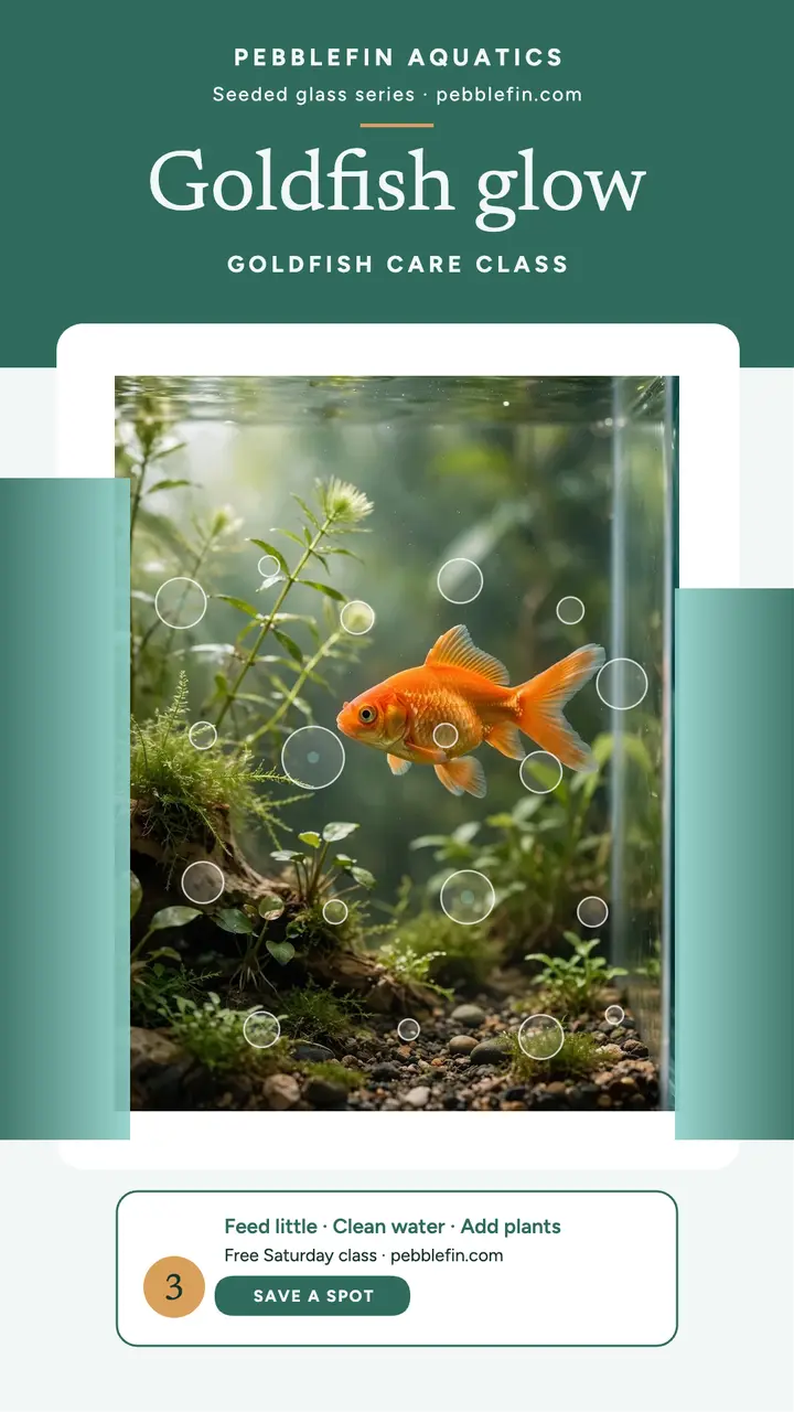 Pebblefin goldfish care seeded glass story template