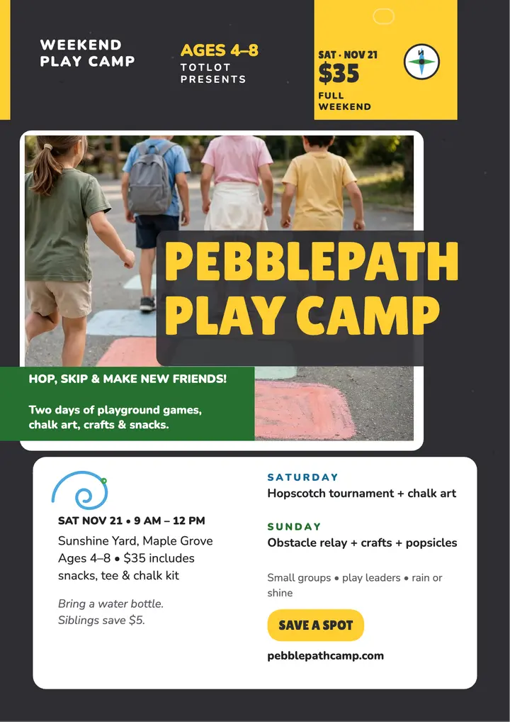Pebblepath Play Camp hopscotch flyer template