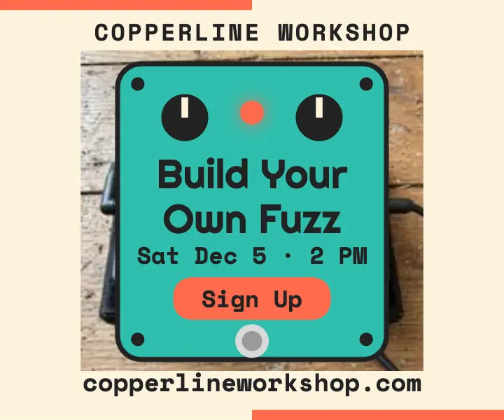 Copperline fuzz pedal workshop ad template