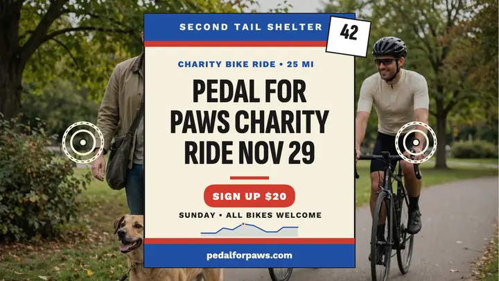 Pedal for Paws charity ride thumbnail template