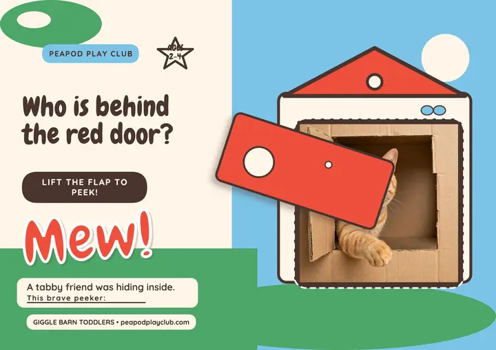 Peekaboo red door cat flap certificate template