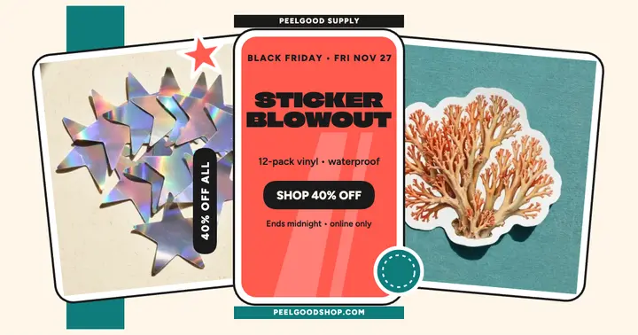 Peelgood Black Friday sticker sale post template