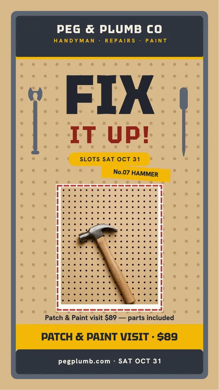 Peg and Plumb handyman story template