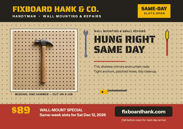 Fixboard Hank wall mount promo template