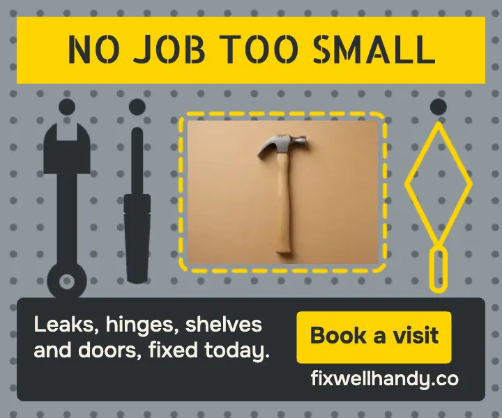 Handyman pegboard tool outline medium rectangle ad: handyman banner ad template