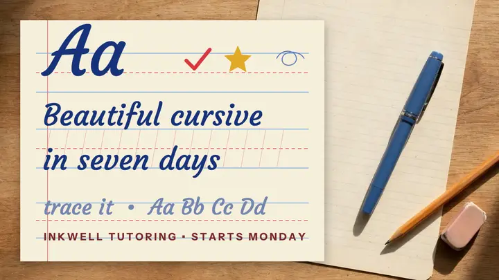 Cursive in seven days copybook template