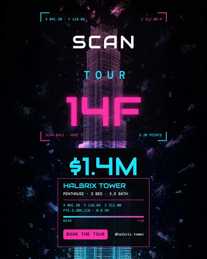 Halbrix Tower penthouse 3D scan tour point cloud post template
