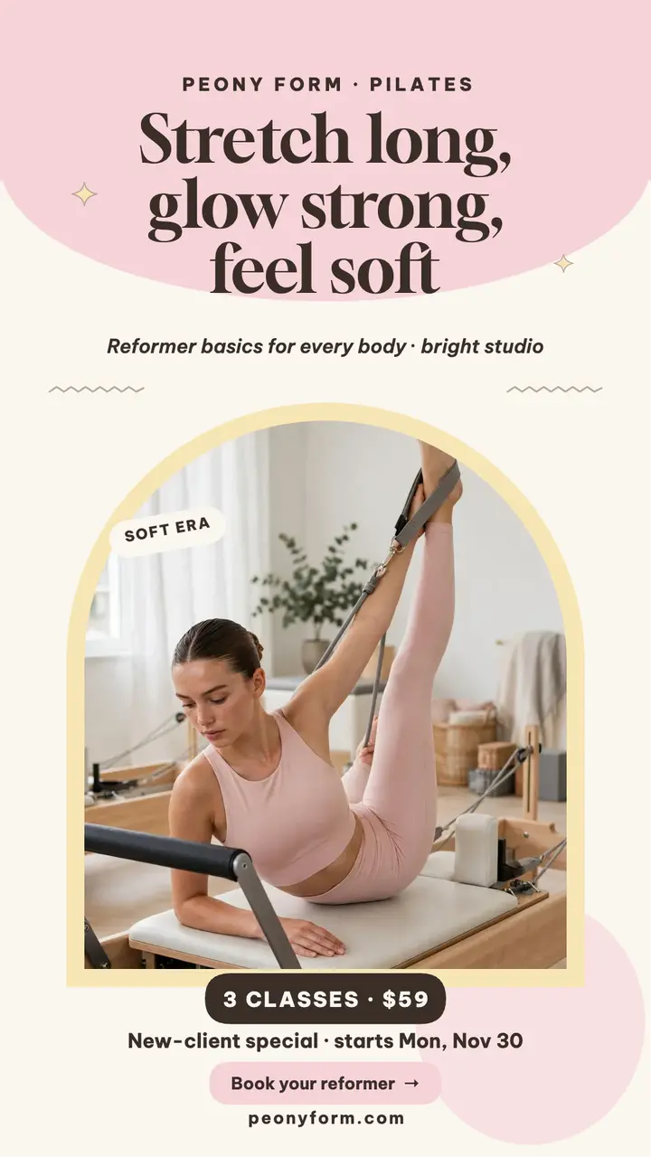 Peony Form pilates offer story template