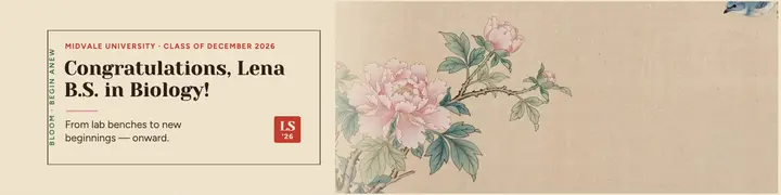 Peony graduation announcement banner: graduation announcement banner template