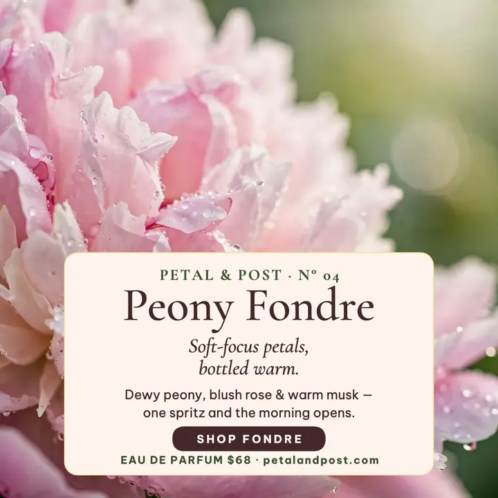 Fondre peony perfume macro post template