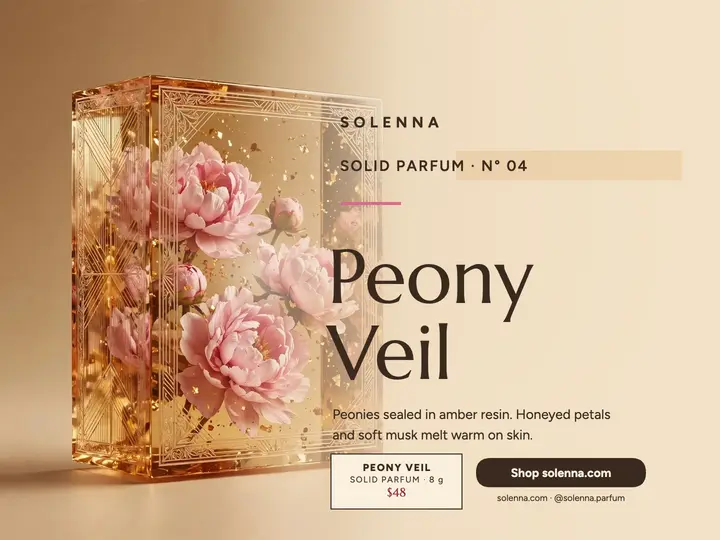 Solenna Peony Veil perfume slide template