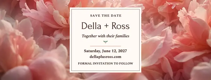 Della plus Ross peony save the date cover template