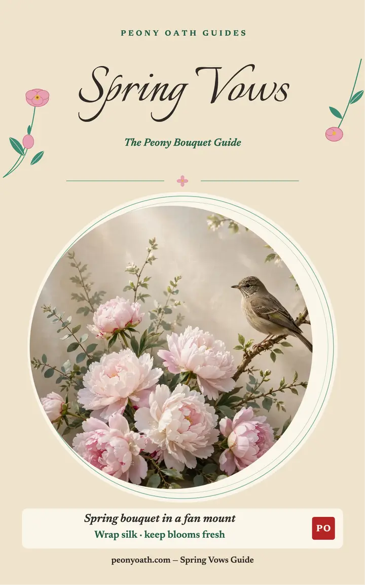Spring Vows peony bouquet guide cover template