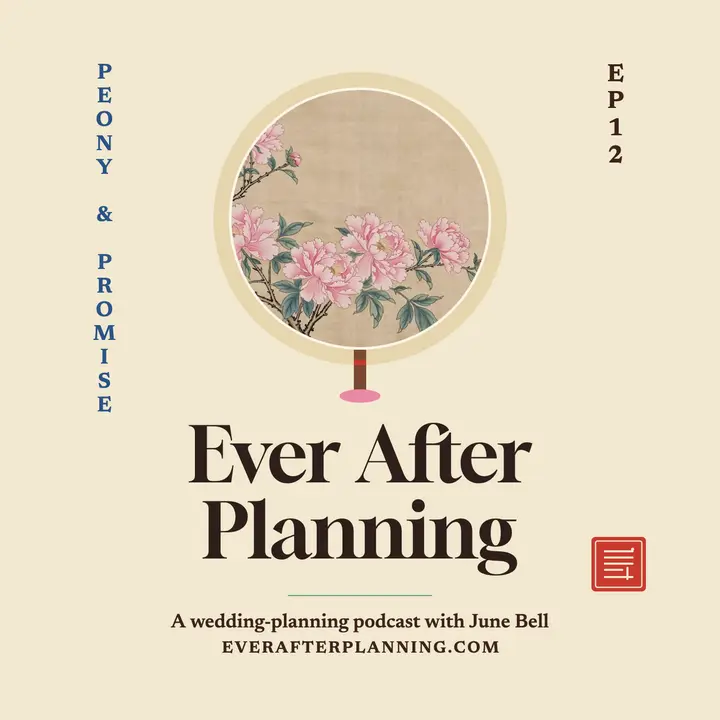 Ever After Planning peony podcast cover: wedding planning podcast cover template