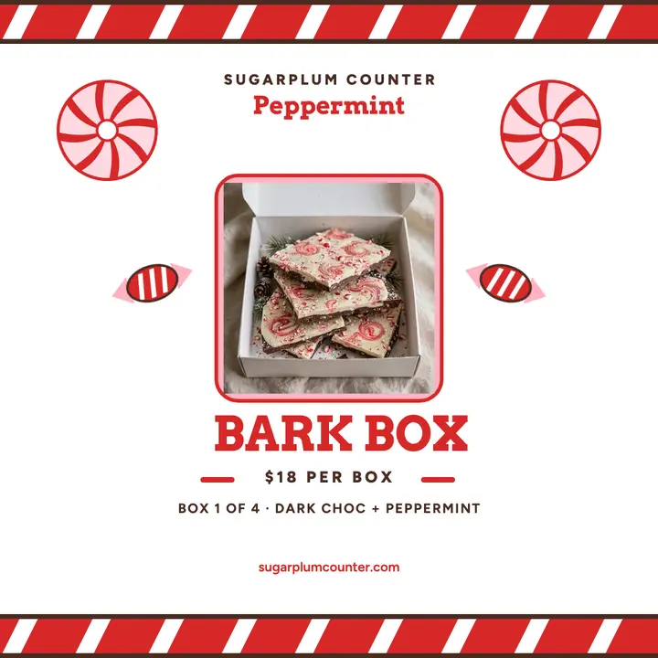 Sugarplum peppermint bark gift post: peppermint bark gift post template