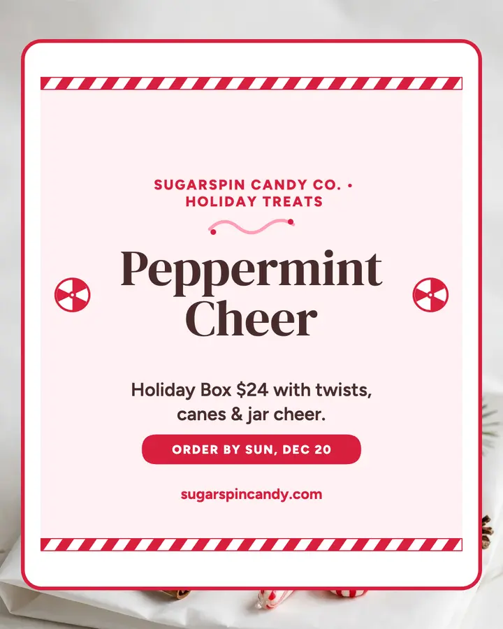 Sugarspin peppermint holiday post template