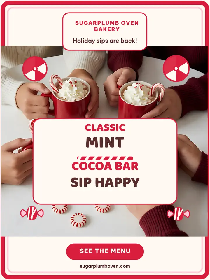 Sugarplumb Oven peppermint cocoa card: peppermint cocoa card template