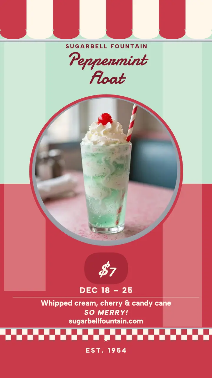 Sugarbell peppermint float holiday story template