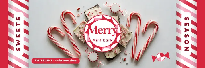 Twistlane Confections peppermint holiday header template