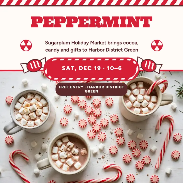 Sugarplum peppermint holiday market post template