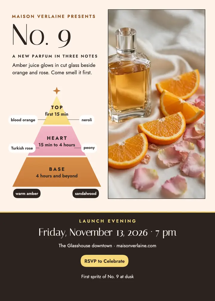 Maison Verlaine No. 9 perfume launch template