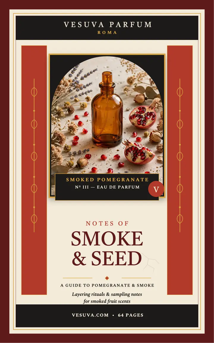 Vesuva Parfum smoke and seed guide, pompeian cover template