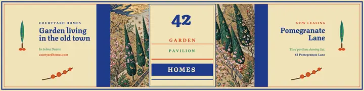 Courtyard garden home Etsy banner template