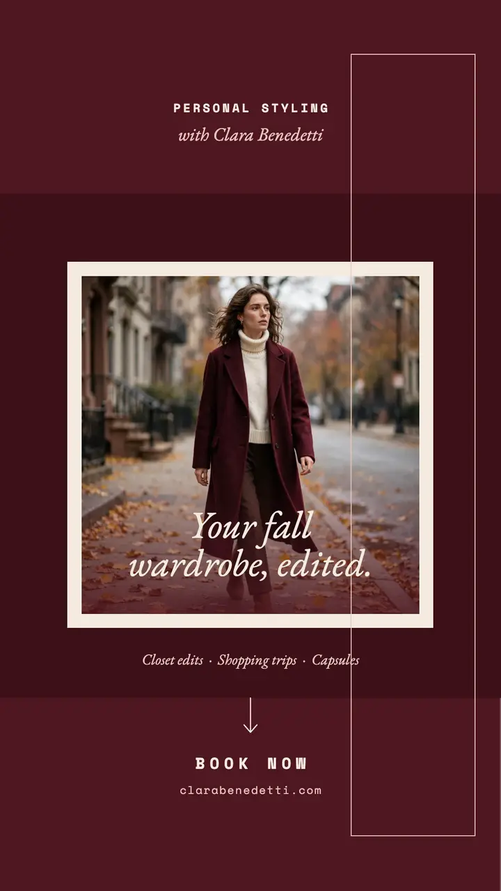 Fall wardrobe edit stylist story template