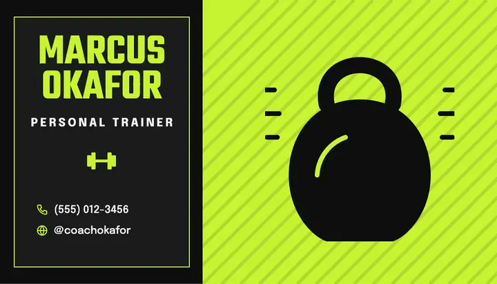 Personal trainer business card template