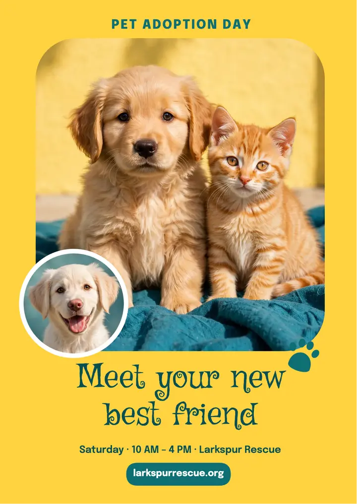 Pet adoption day flyer template