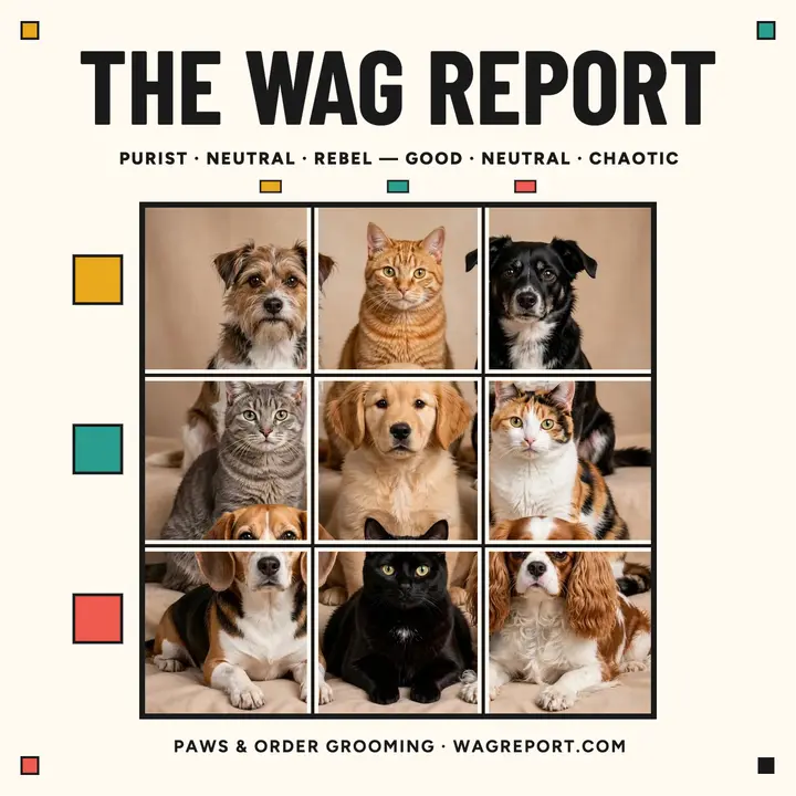 The Wag Report pet alignment chart cover: pet podcast cover template