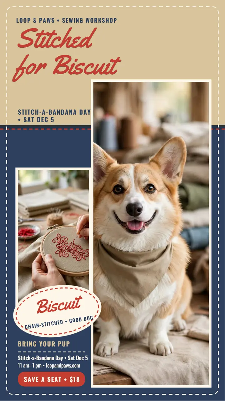 Loop and Paws bandana stitch story template