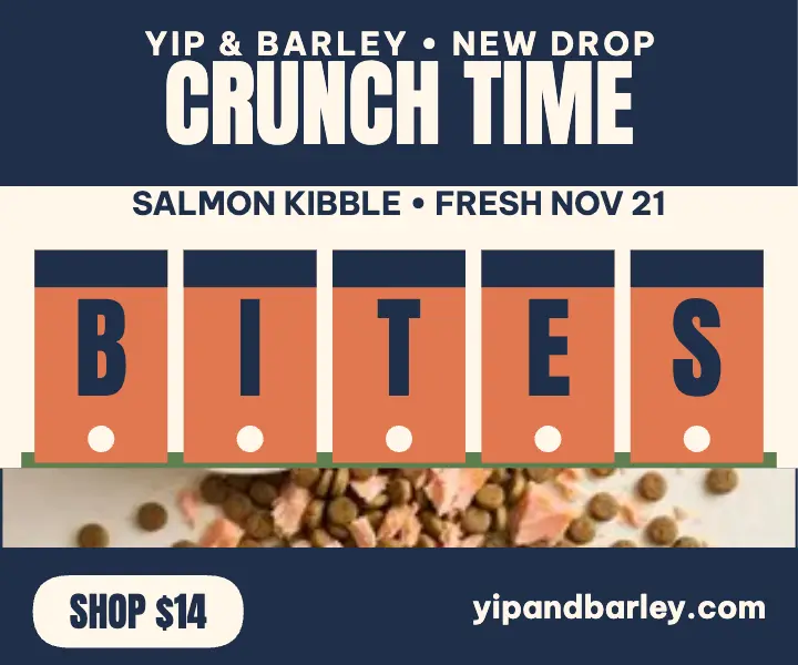 Yip and Barley salmon bites shelf ad template