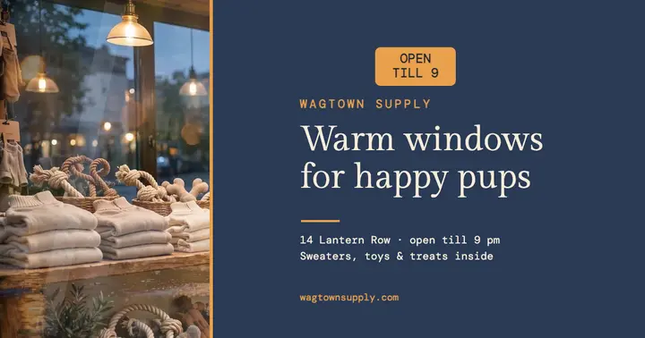 Wagtown Supply late window pet boutique post template