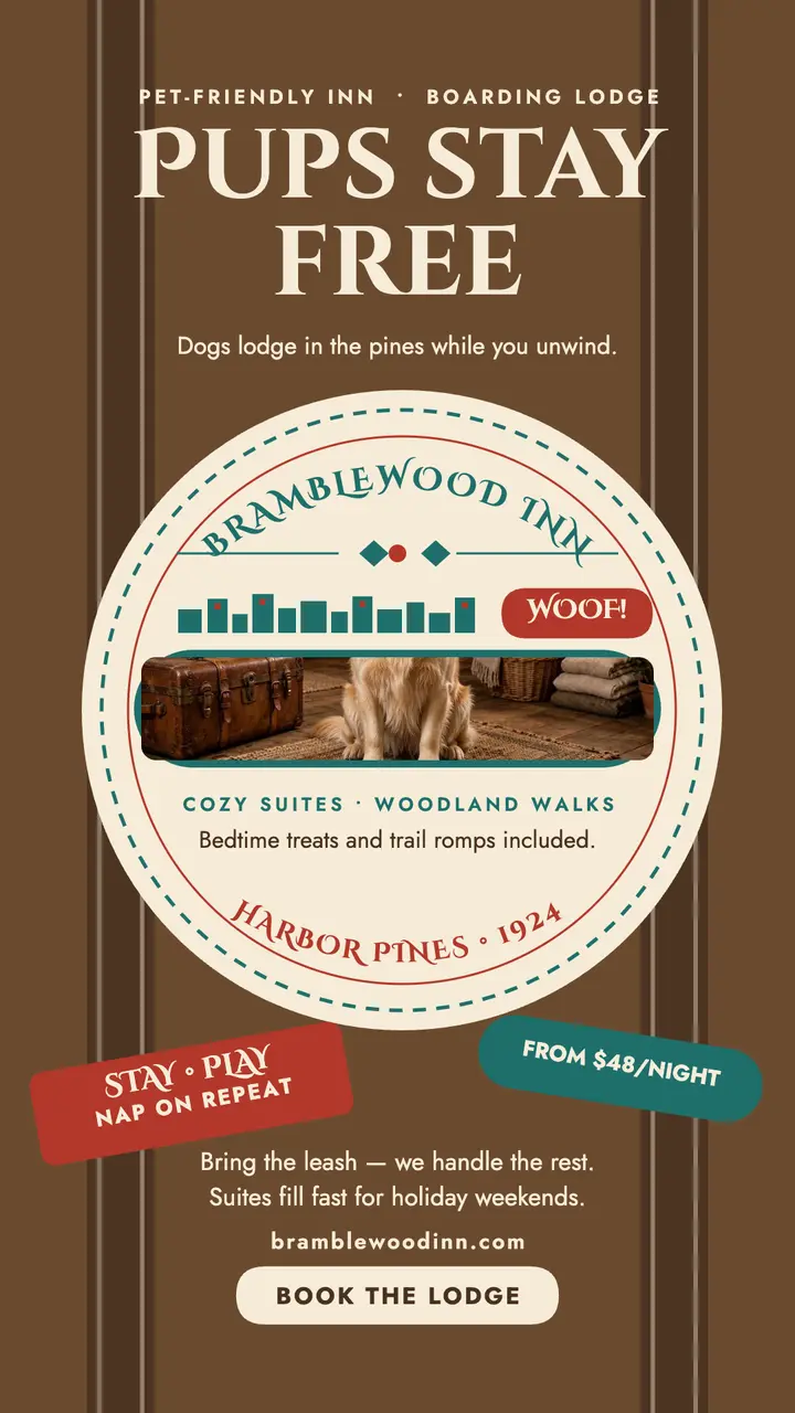 Bramblewood Inn boarding lodge labels story template