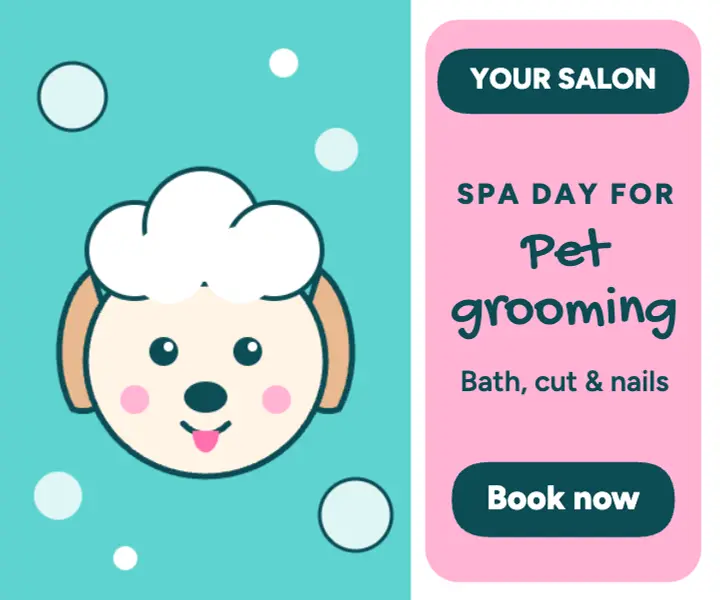 Pet grooming bubbles ad template