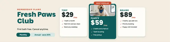 Pet grooming club plans banner template