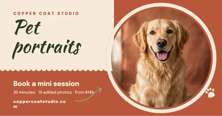Pet portraits photographer post template