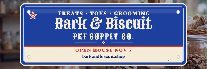 Bark and Biscuit enamel pet header template