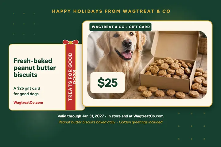 Wagtreat holiday pet gift card postcard template
