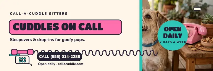 Call-a-Cuddle pet sitter hotline header template