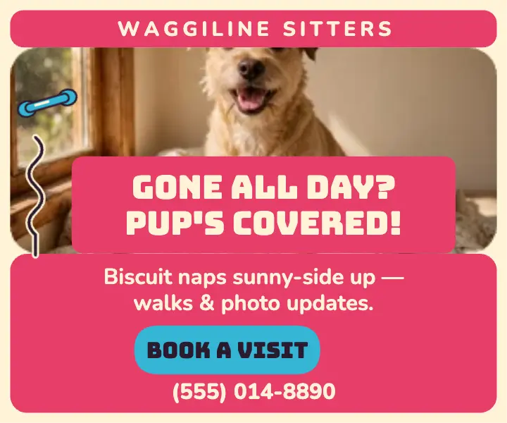 Waggiline Sitters hotline ad template