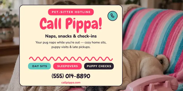 Call Pippa pet sitter hotline post template