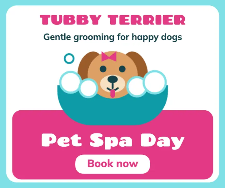 Pet spa grooming display ad template