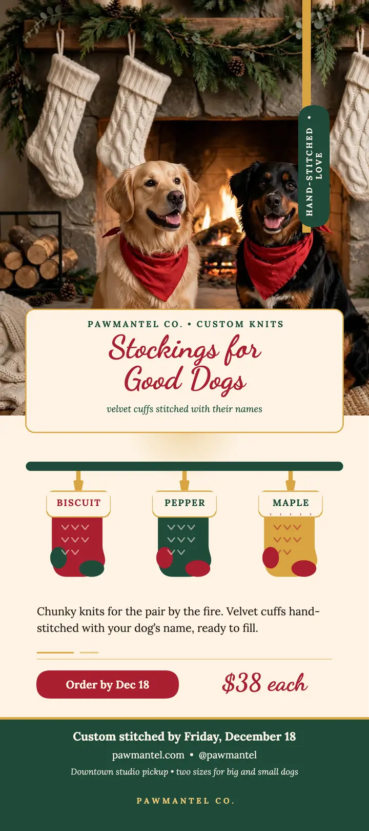 Pawmantel personalized pet stockings rack template