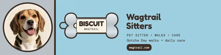 Wagtrail pet sitter banner, bone tag template