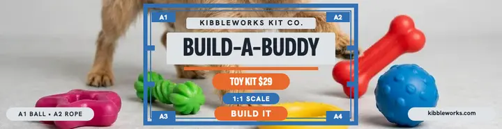 Kibbleworks Build-A-Buddy toy kit billboard: pet toy kit billboard template