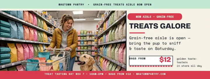 Wagtown Pantry treats aisle cover template