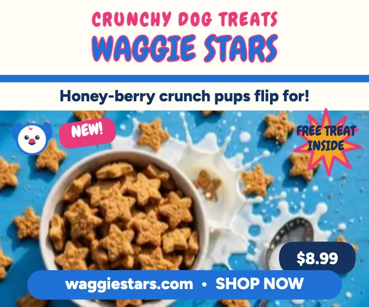Waggie Stars treats cereal box ad template